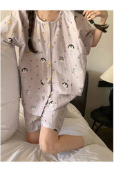 Kawaii Pink Penguin Cotton Pajamas Shoptery