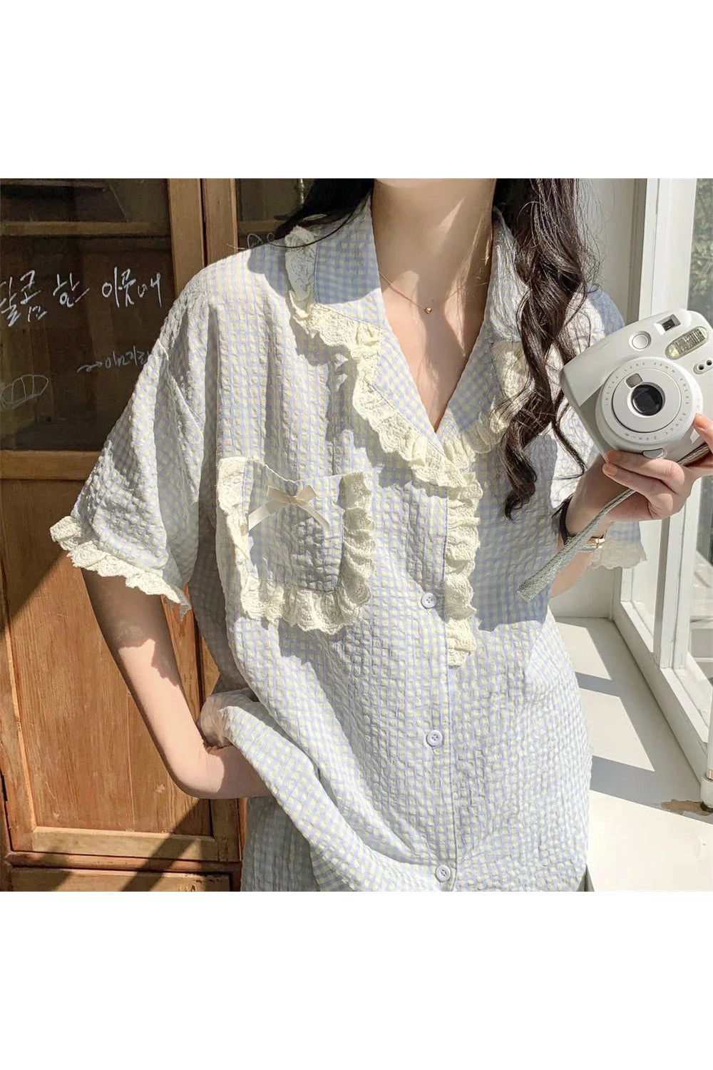 Coquette Plaid Pajamas Set Shoptery