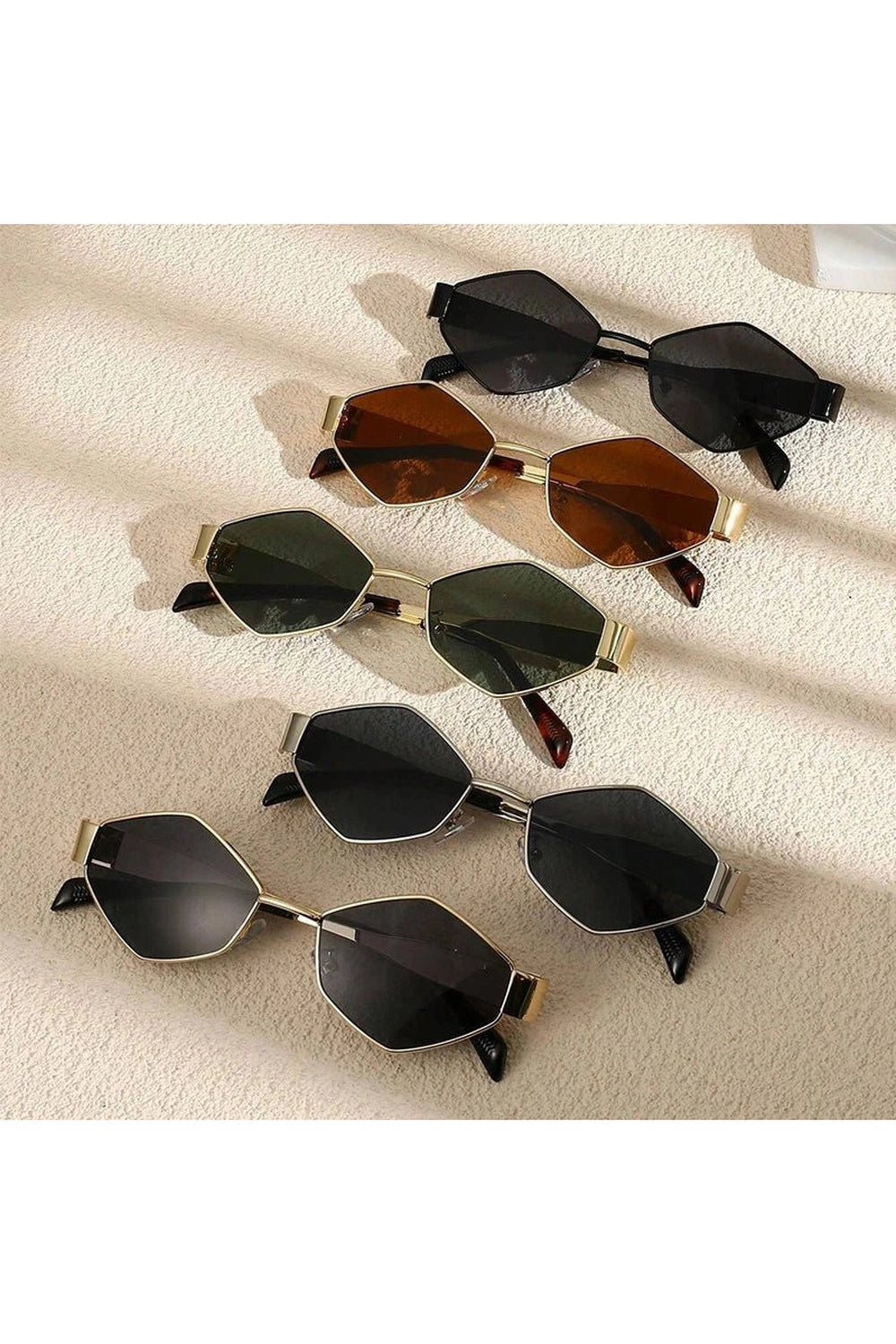 Retro Polygonal Sunglasses Shoptery