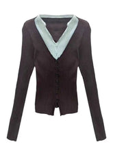 Preppy Chic Layered Retro Outfit Set Only top Shoptery