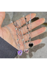 Purple Heart Pendant Necklace Shoptery