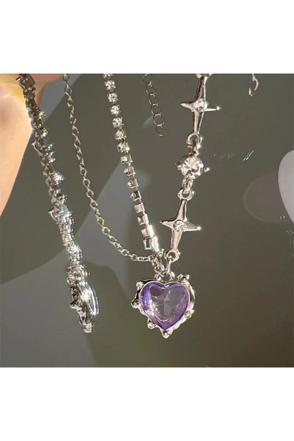 Purple Heart Pendant Necklace Purple Shoptery