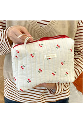 Coquette Quilted Cherry Travel Bag cherry B Shoptery