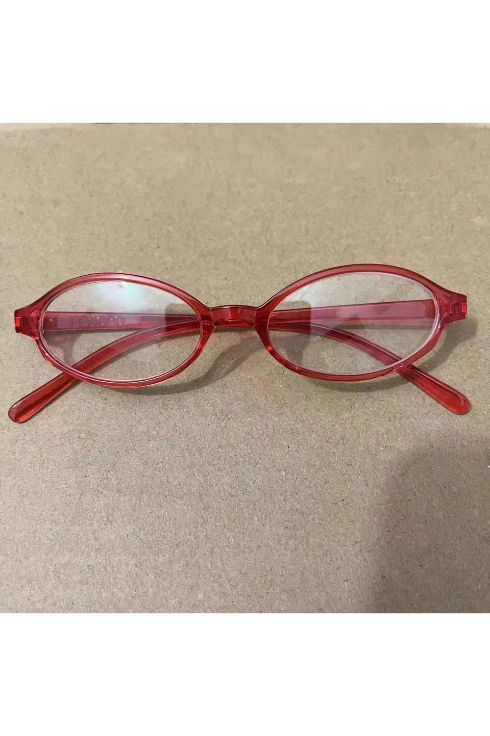 Retro Oval Blue Light Glasses Red Shoptery