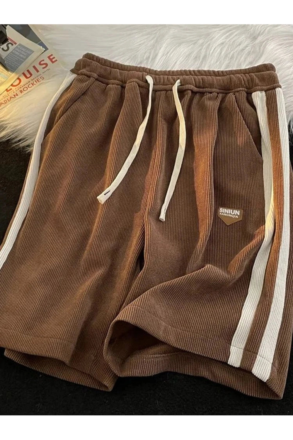 Retro Y2K Casual Shorts Brown Shoptery