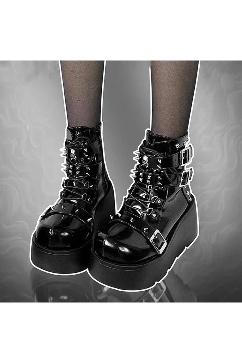 Rivet Platform Alt Punk Boots Shoptery