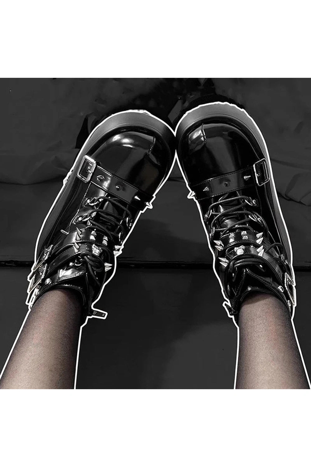 Rivet Platform Alt Punk Boots Shoptery