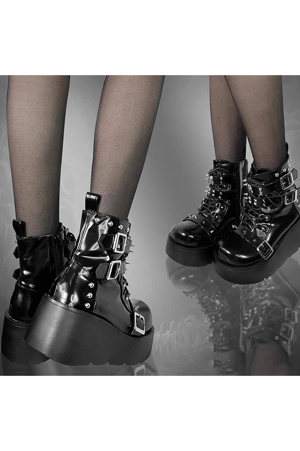 Rivet Platform Alt Punk Boots Shoptery