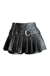 Alt Riveted Pleather Mini Skirt Black Shoptery