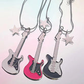 Rockstar Dream Guitar Y2k Necklace Shoptery