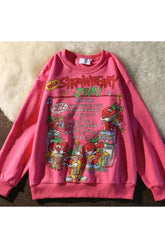Rose Red Cartoon Sweatshirt rose red Shoptery