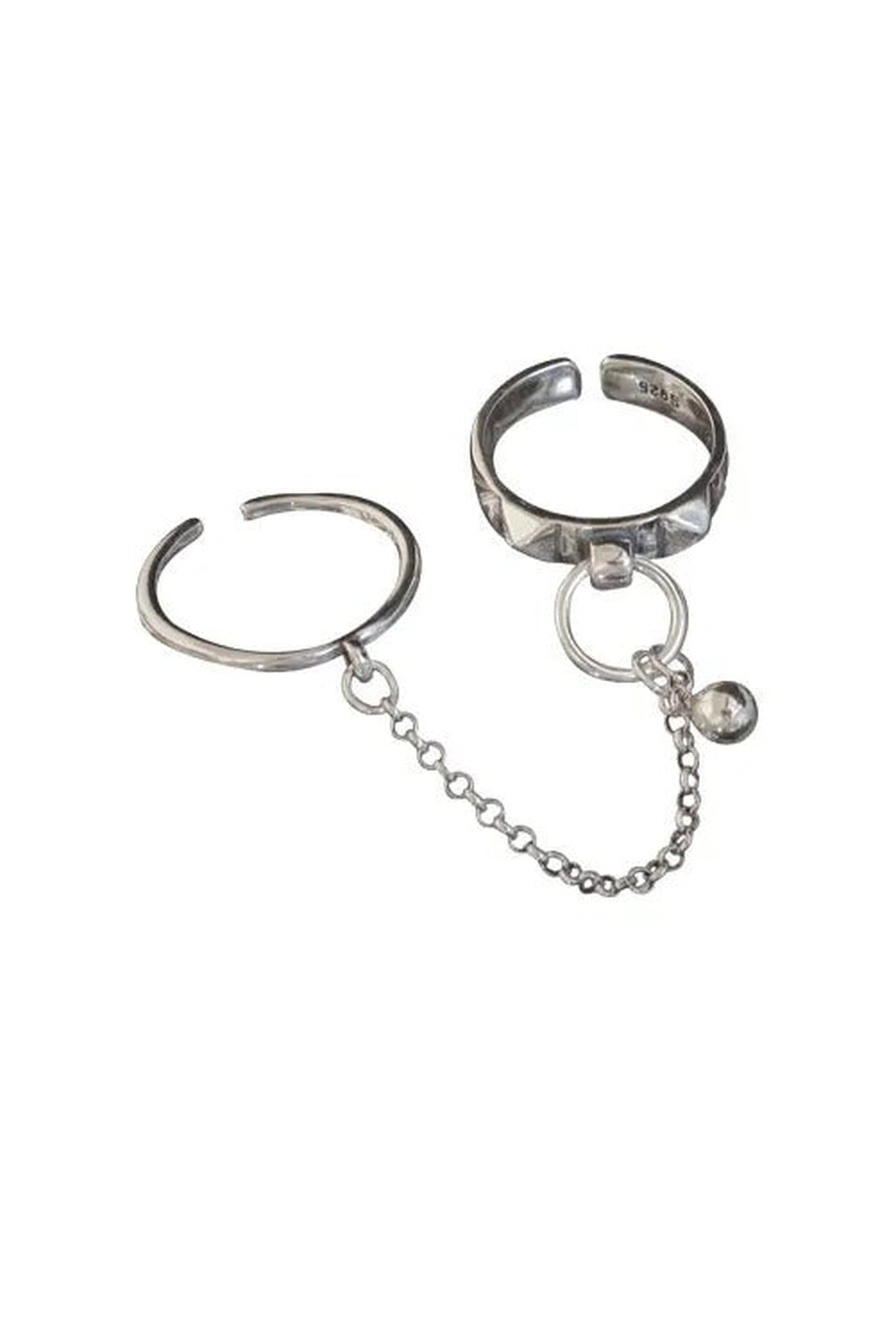 Aesthetic Round Geometric Ring Black Shoptery