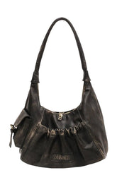 Y2k Rustic Ruched Shoulder Bag Shoptery