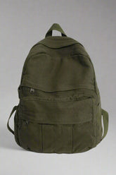 Sage Green Y2k Canvas Backpack green L32cmW13cmH34cm Shoptery