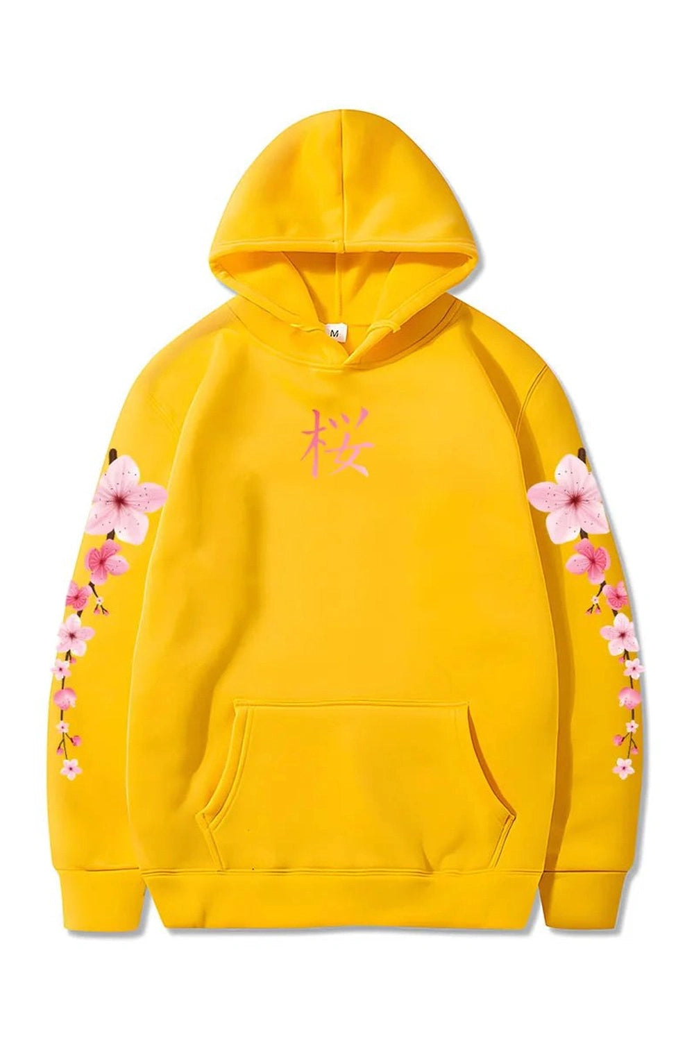 Pastel Aesthetic Sakura Graphic Hoodie yellow Shoptery