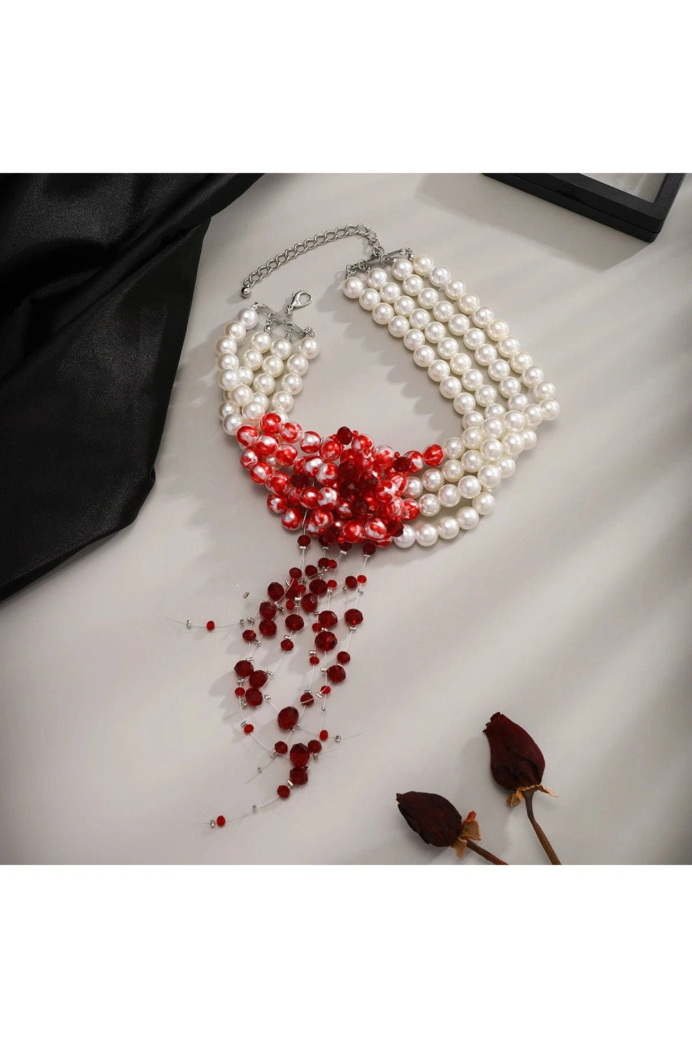 Alt Scarlet Pearl Choker Necklace Shoptery