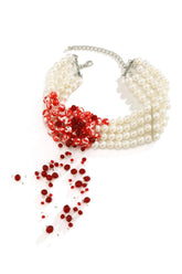 Alt Scarlet Pearl Choker Necklace Shoptery
