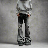 Y2k Shadow Flare Panel Jeans black Shoptery