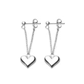 Silver Heart Edgy Chain Earrings Heart Chain Earring Shoptery