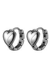 Edgy Silver Heart Ring Earrings Shoptery