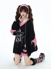 Spidercore Cozy Pastel Goth Sweater black Shoptery