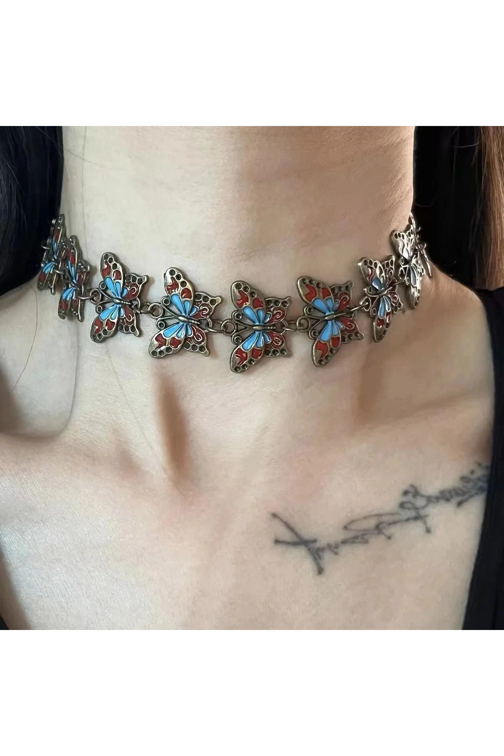 Alt Goth Spiked Heart Chain Choker Style 4 Shoptery