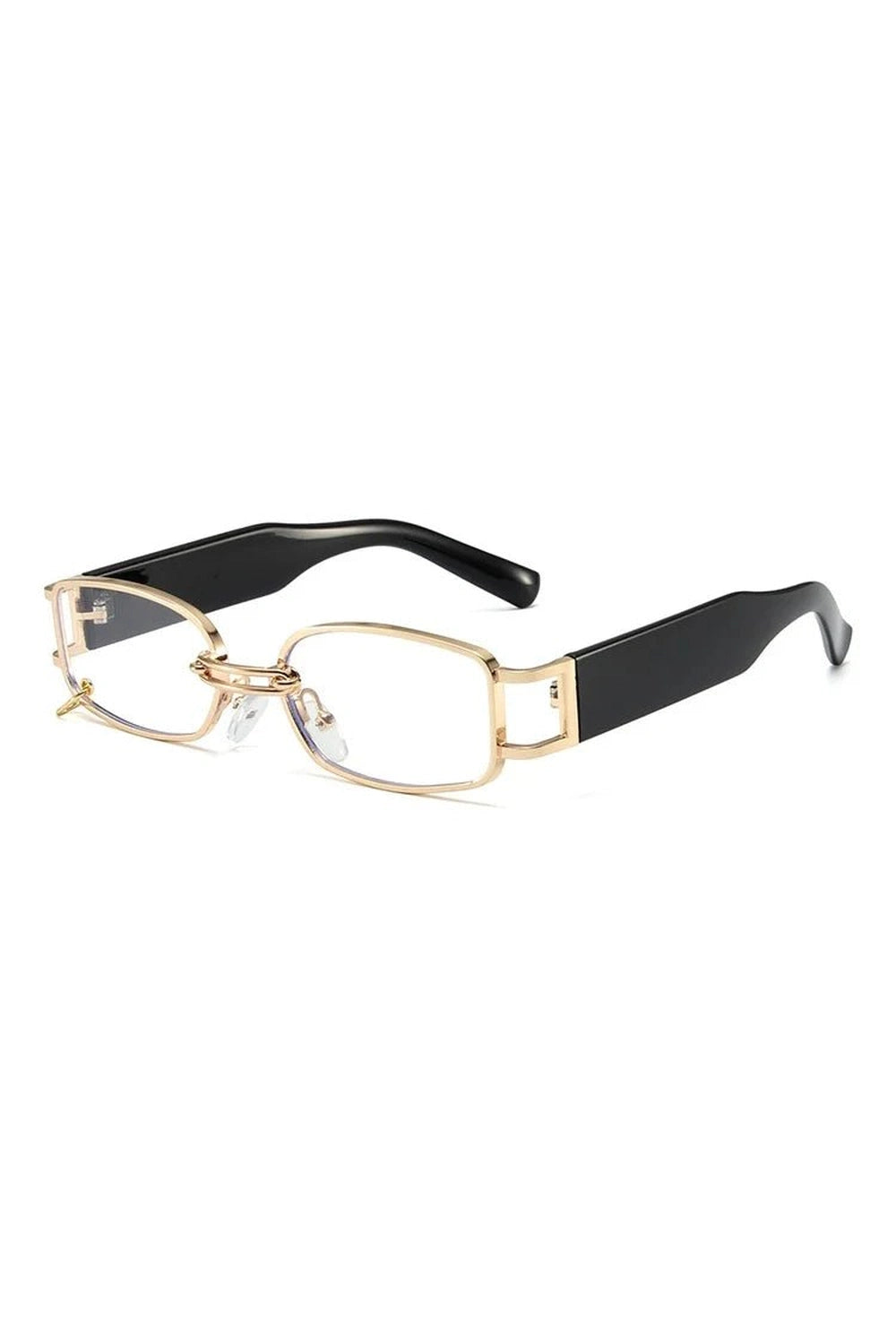 Retro Square Small Sunglasses Gold Clear Other Shoptery