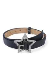 Y2k Star Buckle Rhinestone Belt Style01-black Shoptery