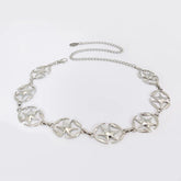 Y2k Star-Embellished Chain Belt 8Star-Silver Shoptery