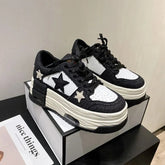 Y2k Starry Sky Denim Platform Sneakers Black Shoptery