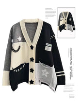 Acubi Stellar Patchwork Cardigan Picture Color Shoptery