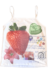 Aesthetic Strawberry Dreams Collage Top White 2 Shoptery