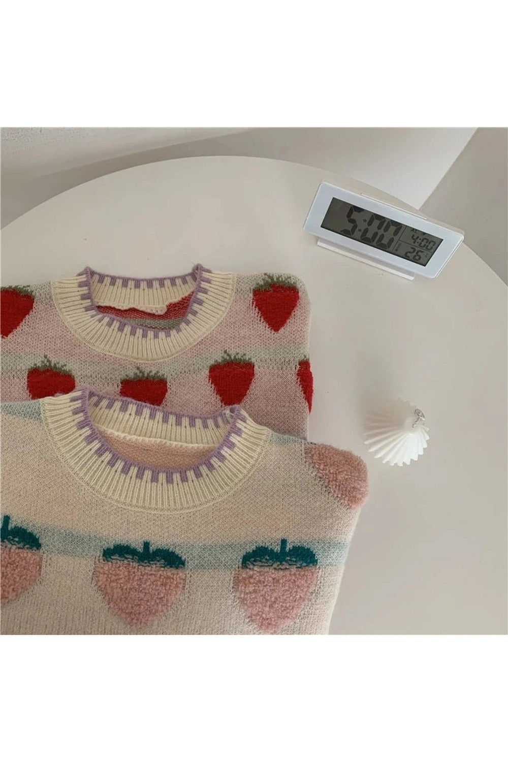 Retro Strawberry Fields Knit Sweater Shoptery
