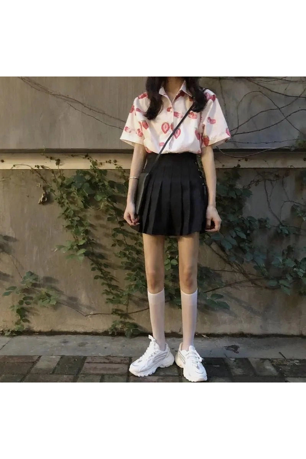 Aesthetic Strawberry Print Casual Shirt Shoptery