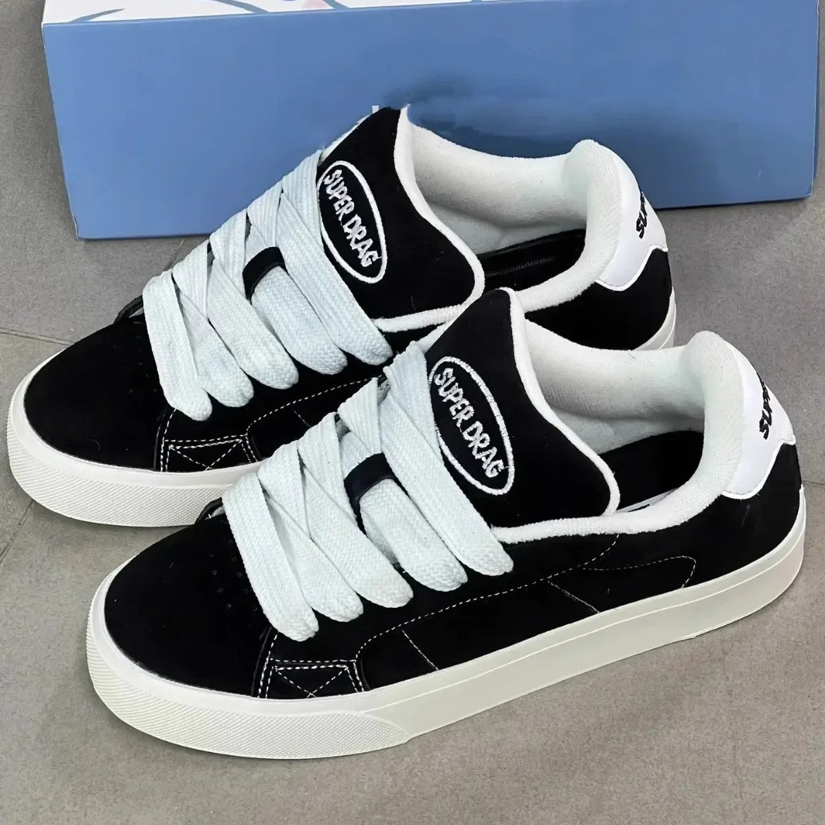 Super Drag Edgy Skate Sneakers Black Shoptery