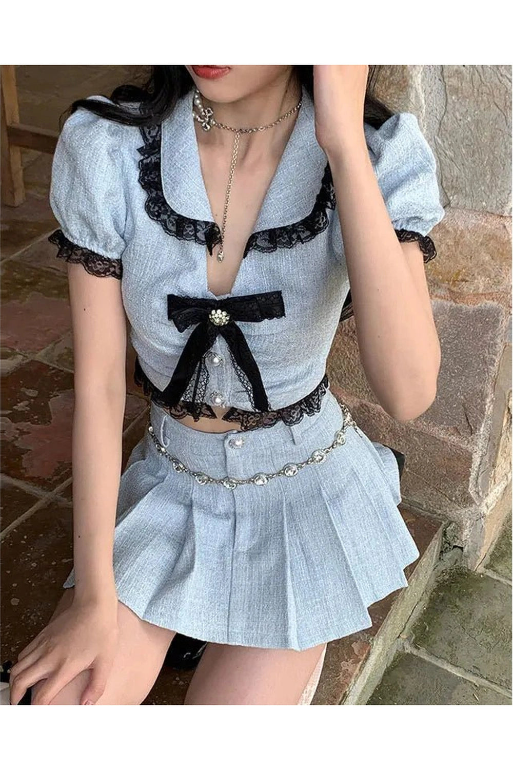 Coquette Sweet Two Piece Mini Skirt Shoptery