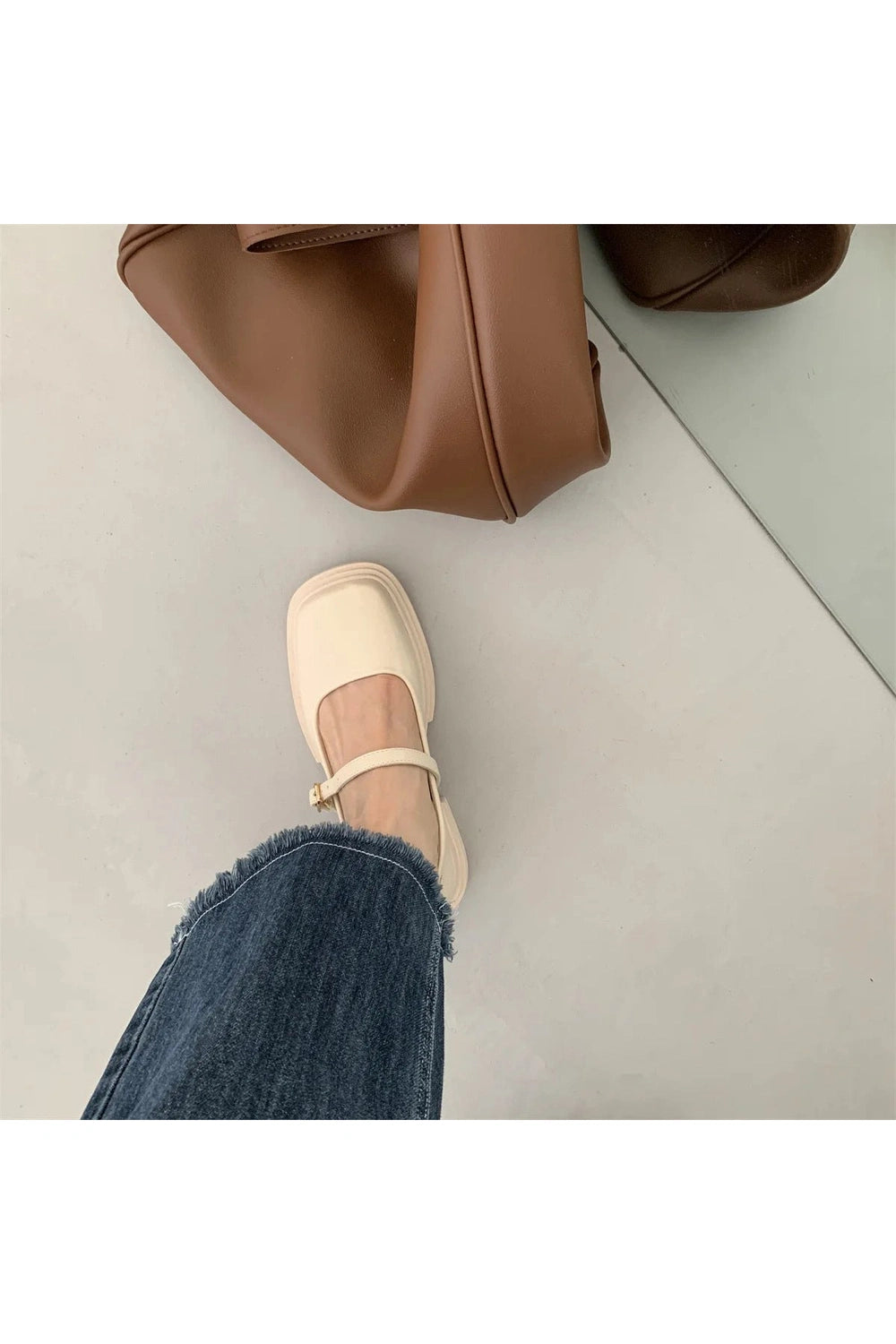 Aesthetic Thick Heels Mary Jane Shoes Shoptery