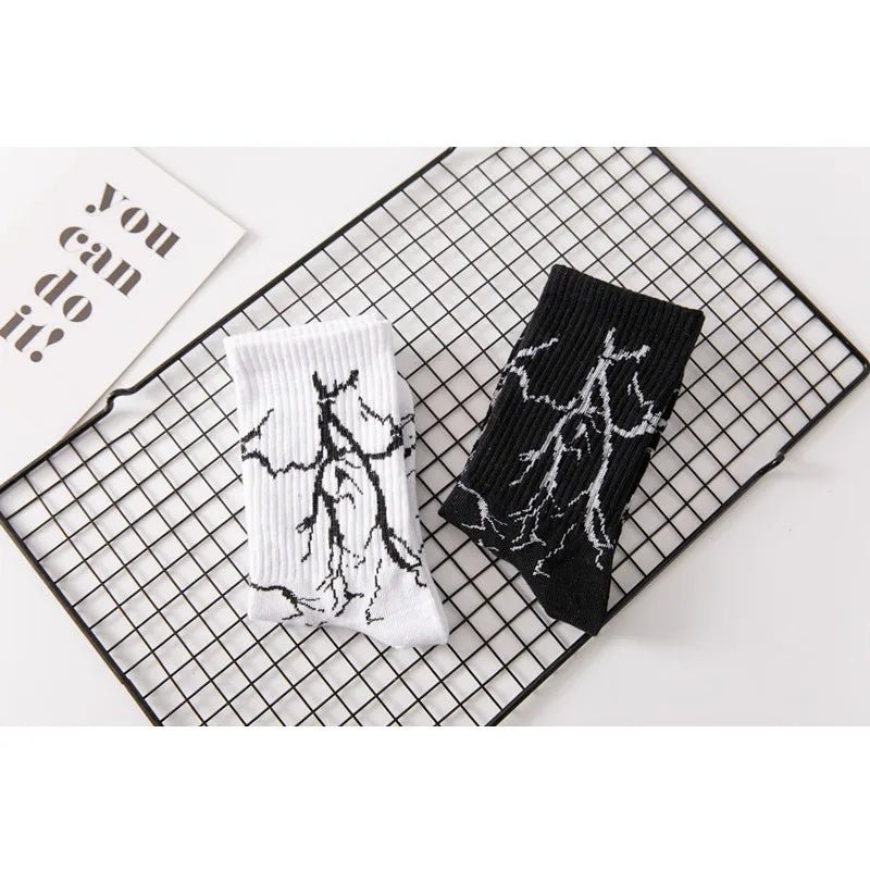 Edgy Thunderstrike Lightning Socks Shoptery
