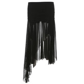 Twilight Shroud Alt Edgy High-Low Skirt black Shoptery