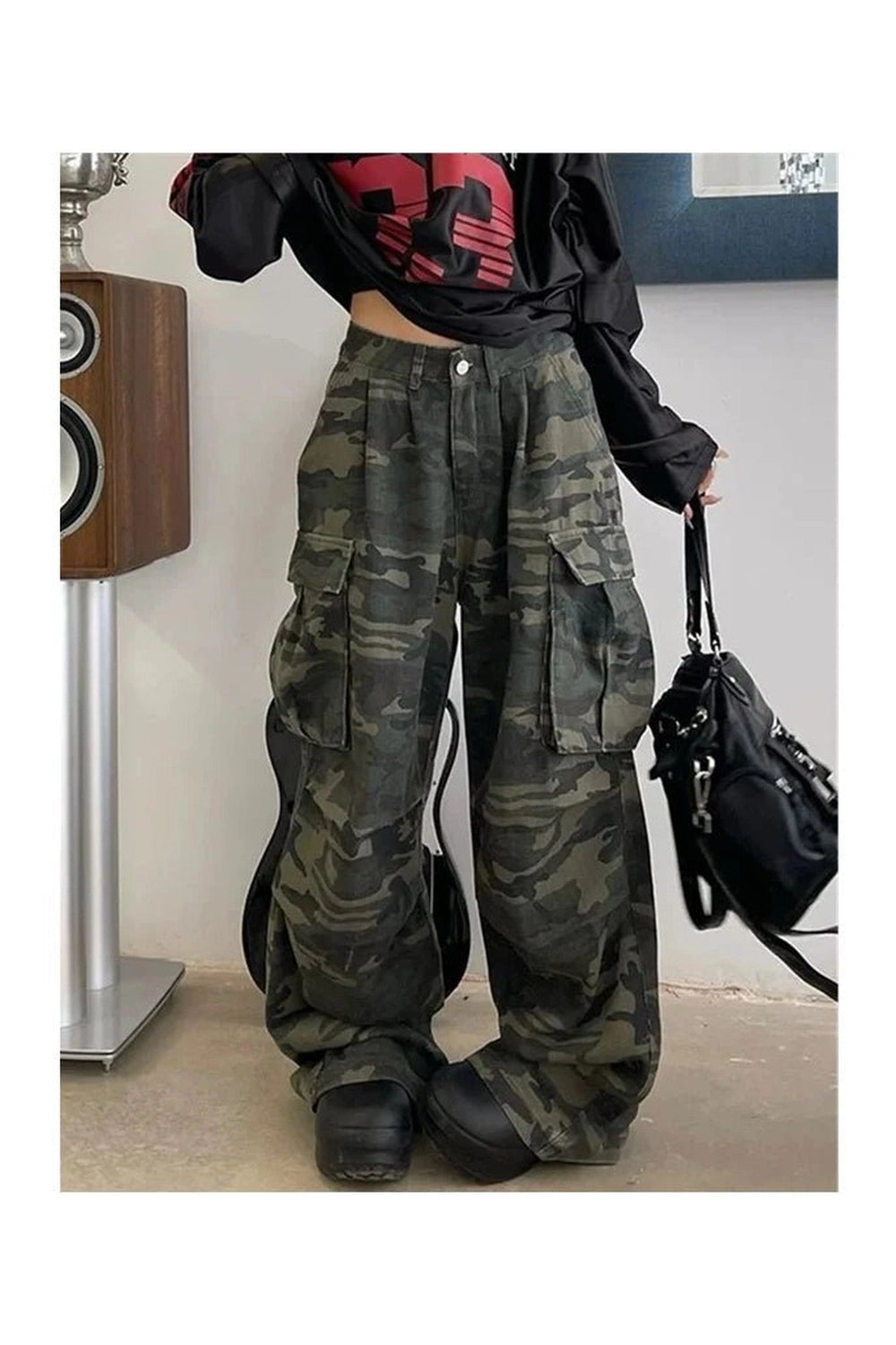 Y2k Urban Camo Cargo Pants army green Shoptery