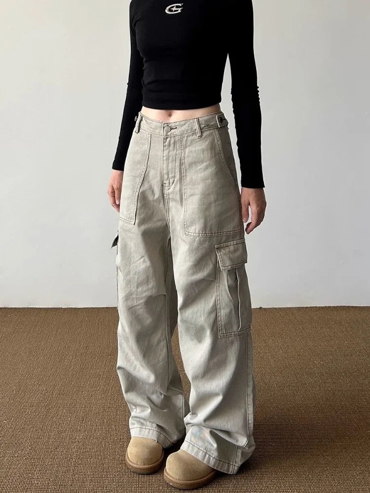 Urban Utility Y2k Wide-Leg Cargo Pants Shoptery