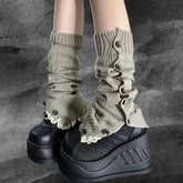 Y2k Button-Up Lace Leg Warmers Shoptery