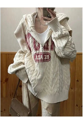 Retro Slouch Knit Zip-Up Sweater 1 Shoptery
