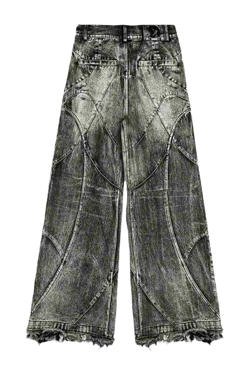 Y2k Washed Patchwork Jeans Shoptery