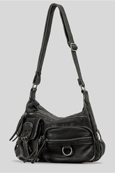 Y2k Wanderer Multi-Pocket Sling Bag Black Shoptery