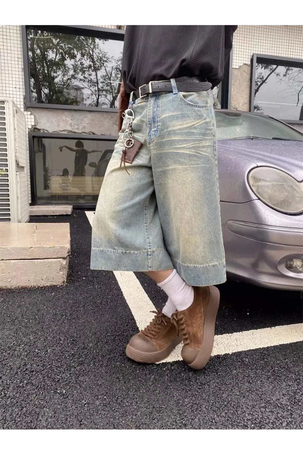 Washed Blue Jean Shorts Shoptery