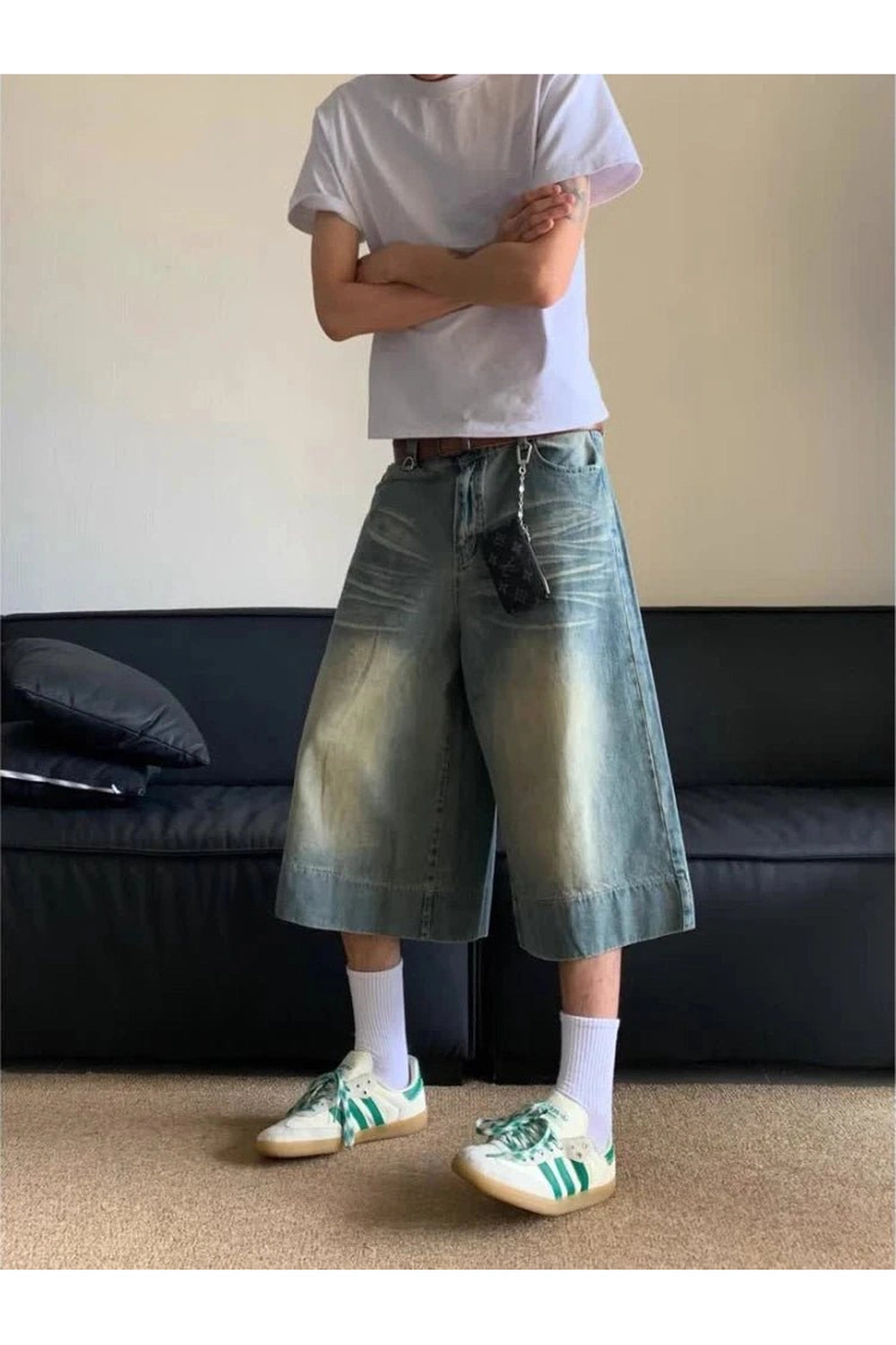 Washed Blue Jean Shorts Shoptery