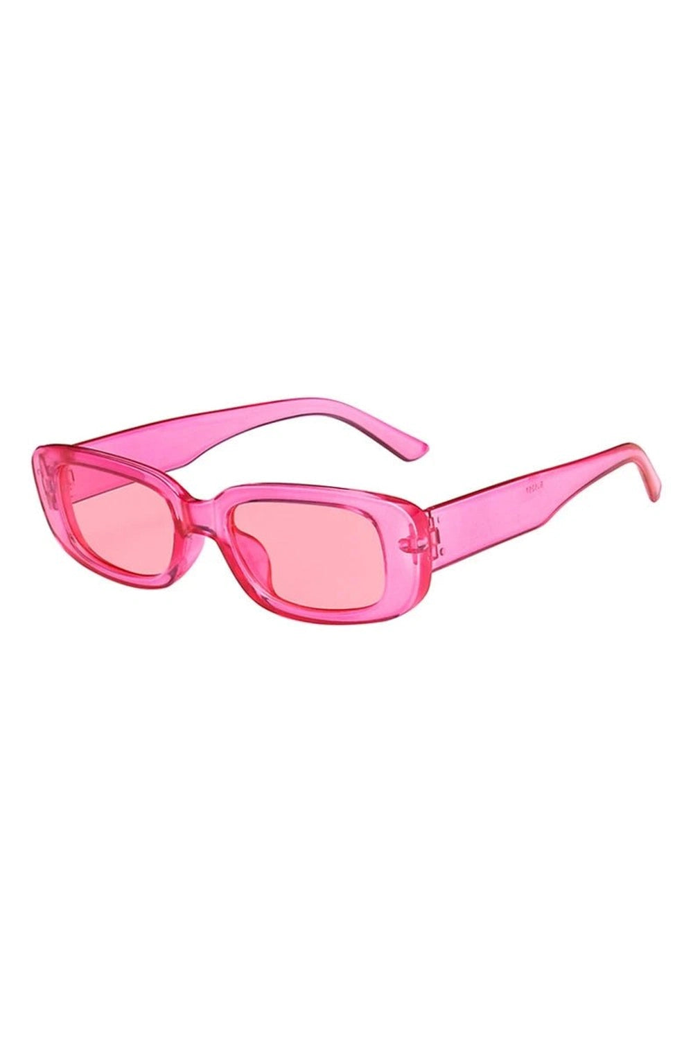 Retro White Rectangular Sunglasses Pink picture color Shoptery