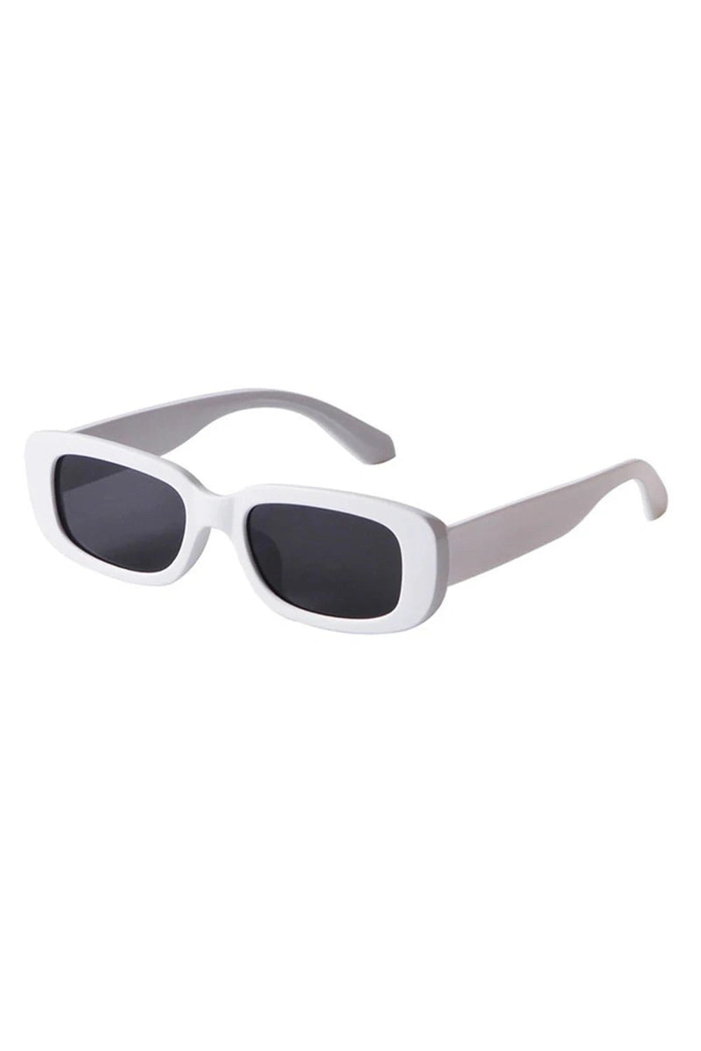 Retro White Rectangular Sunglasses Shoptery
