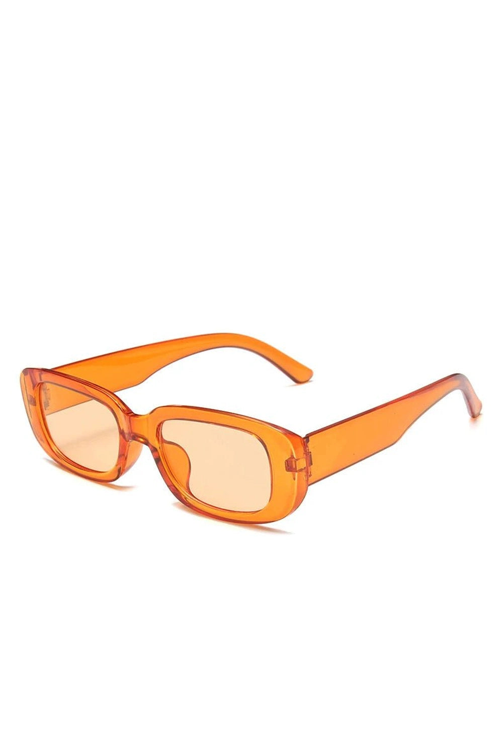 Retro White Rectangular Sunglasses Orange picture color Shoptery